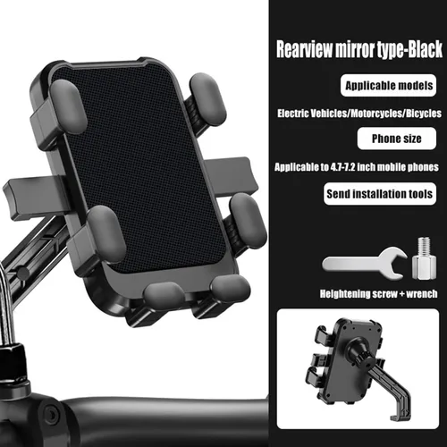 Vista 2 de Motorcycle Phone Mount for Benelli 752S, Bike Phone Holder Motorcycle Cell Phone Holder, Quick Install Anti-Shake Motorcycle Phone Mount Black