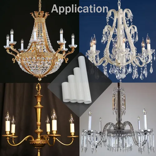 Vista 6 de Fundas de plástico blancas para velas de 2, 3, 4, 6 pulgadas, fundas para candelabros, base de candelabro E12, juego de 12 (2 pulgadas/24 unidades)