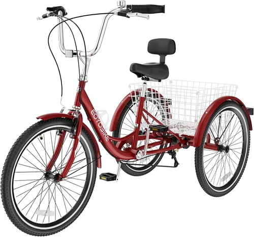 Vista 10 de LILYPELLE Adult Tricycle 7 Speed, 3 Wheel Bike Adult, 20/24/26 inch Wheels Cruiser Bikes with Cargo Basket for Seniors, Women, Men