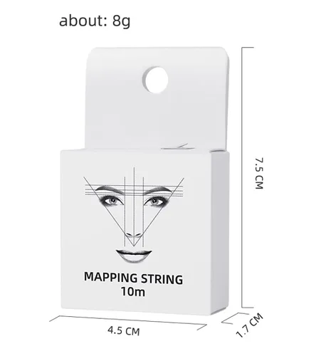 Vista 6 de XIAOYU Cuerda de mapeo de cejas de 32.8 ft preentintada para microblading, paquete de 6, caja blanca, tinta blanca