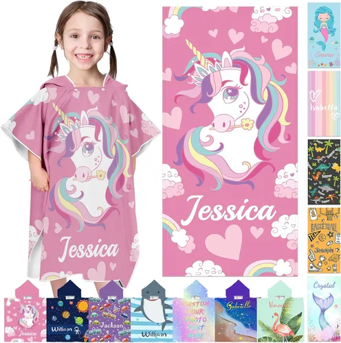 Vista 28 de Toallas de playa personalizadas para niños, toallas de playa personalizadas con nombres, regalos personalizados para niños pequeños, niñas