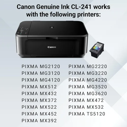 Vista 7 de Cartucho de tinta de color genuino Canon CL-241, compatible con MG2120/3120/4120, MX512/432/472/372/392/522/532/452, MG2220/3220/4220/3520/3620