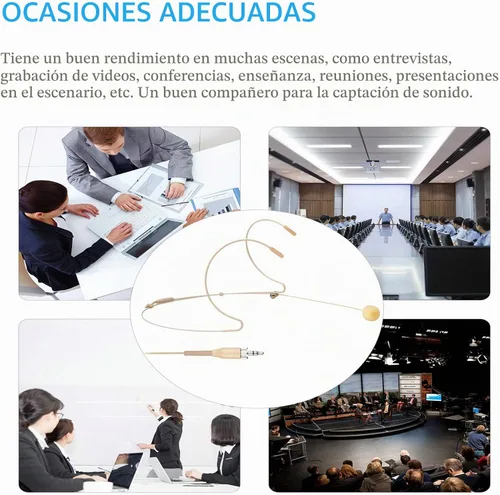 Vista 6 de Auriculares con micrófono para colgar sobre la oreja para Sennheiser Wireless System Bodypack transmisor, ideal para conferencias, actuaciones