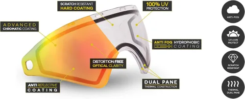 Vista 2 de VIRTUE VIO - Lentes de repuesto para paintball, se adapta a máscaras VIO Ascend/Contour/Extender y XS
