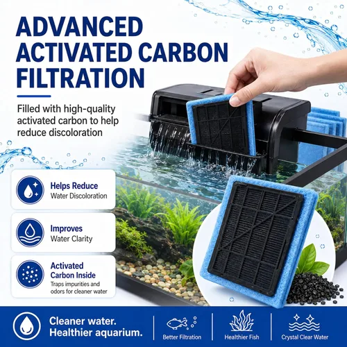 Vista 4 de Gekufa Cartuchos de filtro de acuario para Aqua-Tech 30-60/20-40 galones de repuesto de filtro de alimentación para pecera, 12 cartuchos de filtro