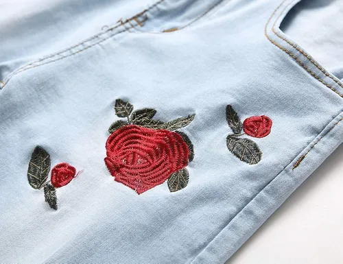 Vista 3 de WISHPIG Pantalones vaqueros rectos para hombre rasgados y estirados