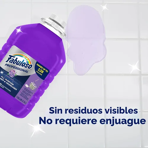 Vista 6 de Fabuloso 128 onzas líquidas lavanda Paquete de 4 No Rinse Floor Cleaner, Degreaser & Deodorizer, Makes Up to 128 Gallons, Lasting Freshness, Bulk