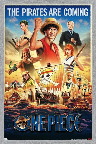 Vista 16 de Trends International Netflix One Piece - Póster de pared de una hoja, 14.72 x 22.37 pulgadas, versión enmarcada de madera de granero Versión