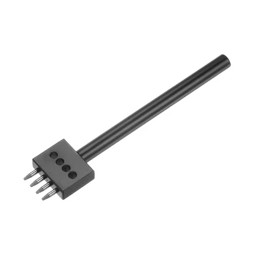 Vista 10 de uxcell Herramienta de punzón de punta de cuero de 2 puntas, 0.157 in, fila, agujero redondo, cincel de costura para artesanía de cuero