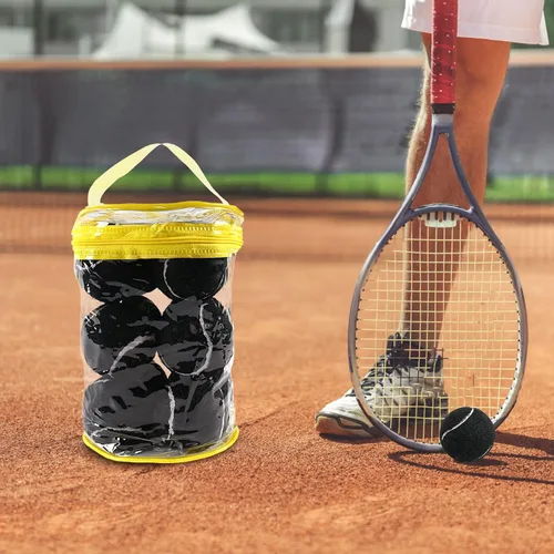 Vista 3 de GKK Pelotas de tenis presurizadas duraderas, paquete de 12 pelotas de entrenamiento de fieltro amarillo para principiantes y perros