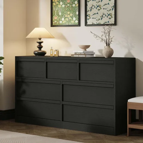 Vista 17 de Garvee Cómoda 4 para dormitorio, cómoda de 39.3 pulgadas de alto, cajón vertical independiente con almacenamiento, almacenamiento de madera