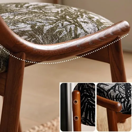 Vista 9 de Rustic Fabric Dining Room Chairs, Kitchen Chair with Backrest, Dining Chairs Lobby Chair Set for French Country Farmhouse Kitchen Home