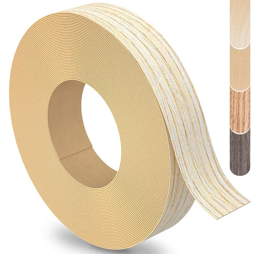 Vista 11 de Bandas de Borde de Abedul, rollo de 1 1/2 pulgadas x 10 pies de Bandas de Borde de Chapa - Pre-encoladas Flexibles, Cinta de Madera Real