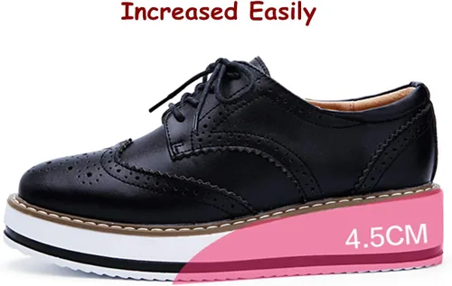 Vista 5 de DADAWEN - Zapatos con cintas tipo Oxford, con plataforma, para mujer, punta cuadrada