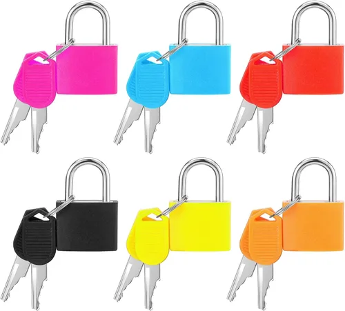 Vista 9 de 10 piezas de cerraduras de equipaje con llaves, cerraduras de casillero pequeñas, cerraduras de maleta, cerraduras metálicas con llave para gimnasio