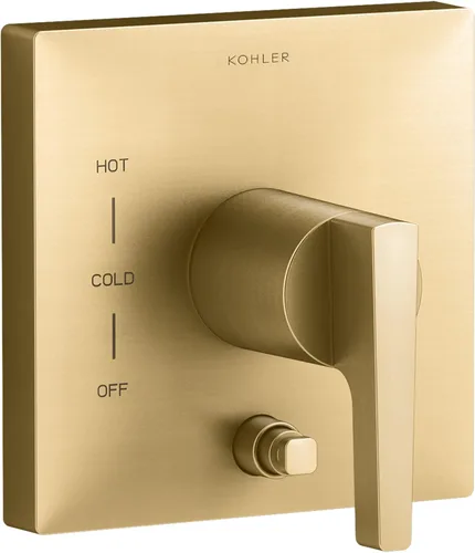 Vista 4 de Kohler Honesty - Moldura de válvula con desviador de botón y mango de palanca para válvula de equilibrio de presión Rite-Temp, requiere válvula
