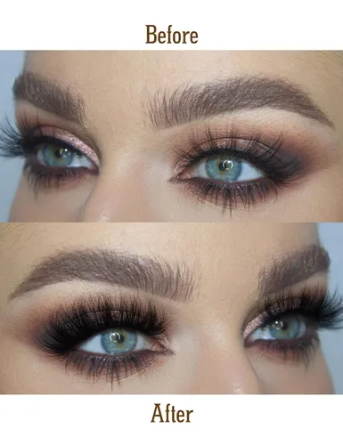 Vista 2 de Pestañas de visón esponjosas de aspecto natural, pestañas postizas Wispy de aspecto natural, pestañas completas 8D, pestañas de 20 mm de largo, rizo