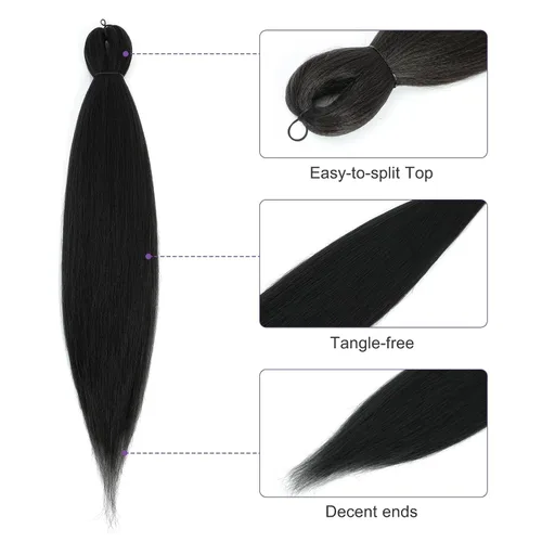 Vista 2 de Cabello trenzado preestirado - 12 pulgadas, 8 paquetes, cabello trenzado corto natural negro para trenzas torcidas o en caja, extensiones de cabello