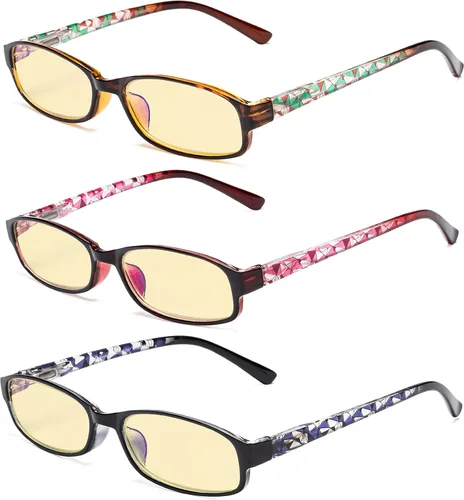 Vista 8 de Eyekepper 3 Pack Blue Light Blocking Eyeglasses Crystal Clear Computer Readers