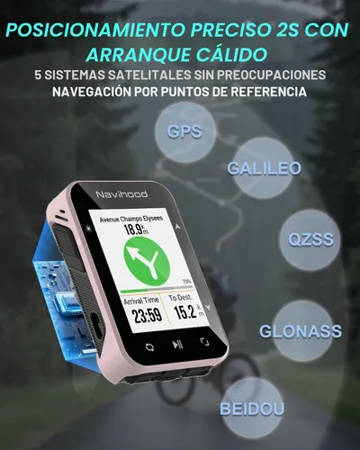 Vista 6 de L2 GPS Bike Computer, 2" Color LCD Wireless Cycling Computer,Bike Speedometer Bluetooth ANT+, IPX7 Waterproof, Auto Backlight, Supports