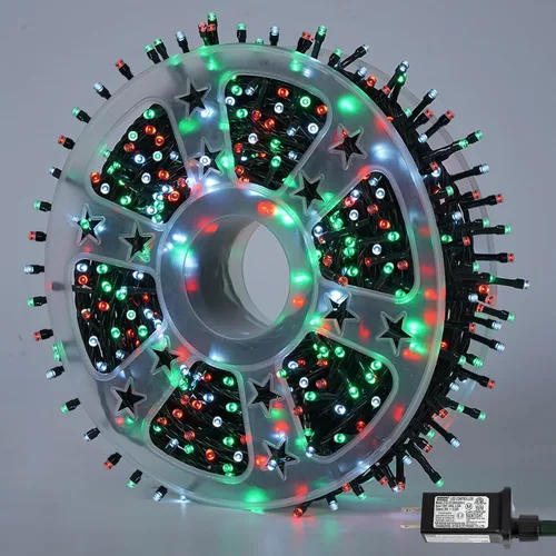 Vista 47 de QITONG Guirnalda de 500 luces LED de Navidad de 165 pies para exteriores, impermeable, luces multicolor con 8 modos, cable verde, luces parpadeantes