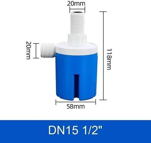 Vista 3 de Válvula de control automático de nivel de agua, válvula de bola flotante, 1 pieza de 1/2 "3/4 "1 pulgada instalación interna tanque de agua