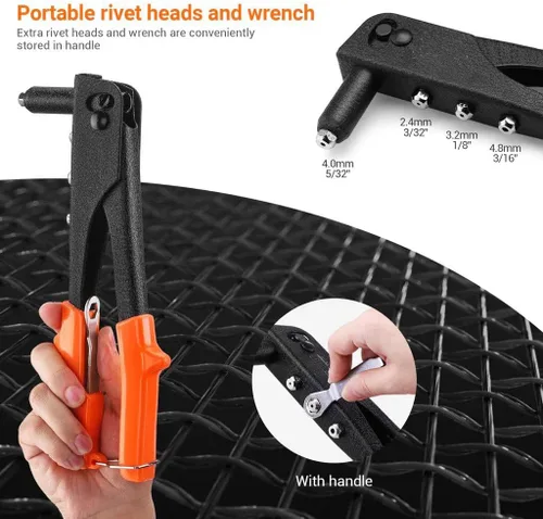 Vista 3 de Herramienta de tuerca de remache de varilla de bombeo automático de 14", kit de serto de tuerca