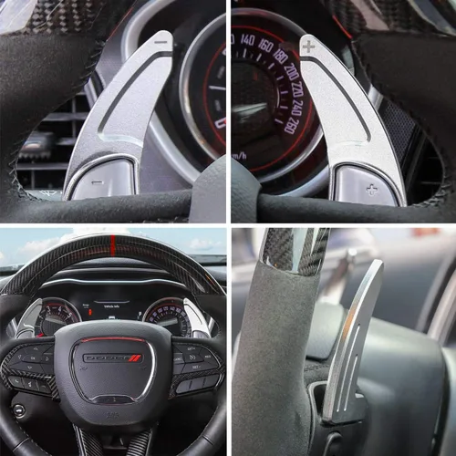 Vista 5 de Cubierta de cambios de volante extendidos para Dodge Challenger Charger Durango RT & Scat Pack 2015-2021, para Jeep Grand Cherokee 2014-2021