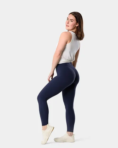 Vista 3 de Kamo Fitness Serenity - Leggings sin costura frontal, entrepierna de 25 pulgadas, pantalones de yoga de cintura alta, mallas de entrenamiento suaves