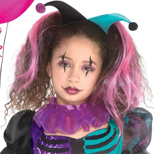 Vista 2 de amscan Harlequin - Kit de disfraz de jester pequeño 4 a 6, multicolor, 1 juego