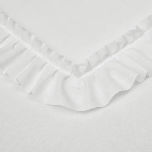 Vista 6 de Cortinas blancas de granja para sala de estar, estilo bohemio y elegante Blanco