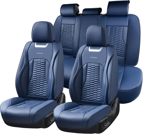 Vista 18 de Coverado - Fundas de asiento delantero de coche, fundas de asiento de cuero de lujo para automóviles, fundas de asiento de automóvil protectoras