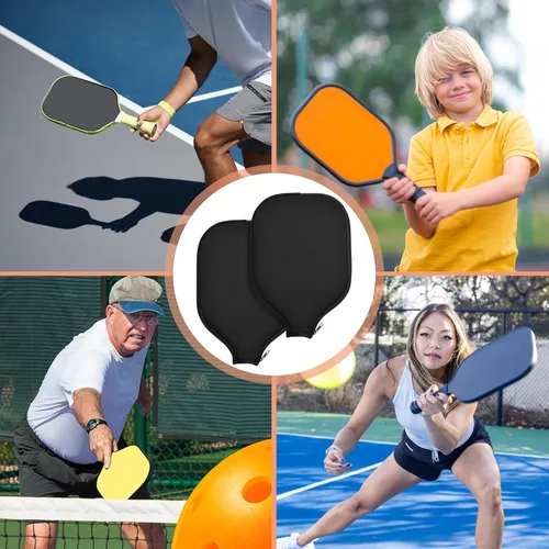 Vista 7 de 2 Pcs Pickleball Paddle Covers, Universal Case Size - 8.6 x 12.2 inches Zippered Racket Sleeve, Durable Neoprene Paddle Cover, Paddle Storage Bag