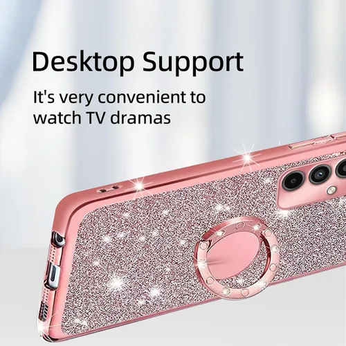 Vista 5 de Funda para Samsung Galaxy A15 0.18 oz, Gabb Phone 4 Pro para mujeres y niñas, con purpurina de cristal suave TPU transparente de lujo, bonita funda