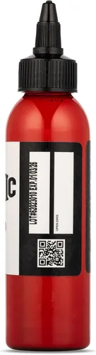 Vista 2 de Tinta de tatuaje color rojo fuego dinámico, fabricada en Estados Unidos