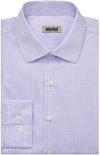 Vista 3 de Kenneth Cole Unlisted - Camisa de vestir para hombre, ajuste delgado, cuadros y rayas (estampadas)
