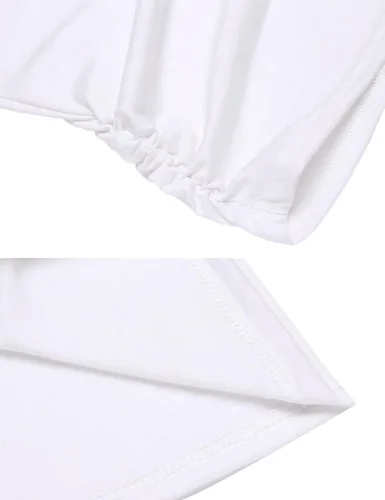 Vista 5 de Zeagoo - Camiseta sin mangas elástica de cuello holgado y fruncido, con drapeado lateral, para mujer