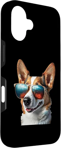 Vista 3 de iPhone 16 Pembroke Welsh Corgi with Sunglasses Case