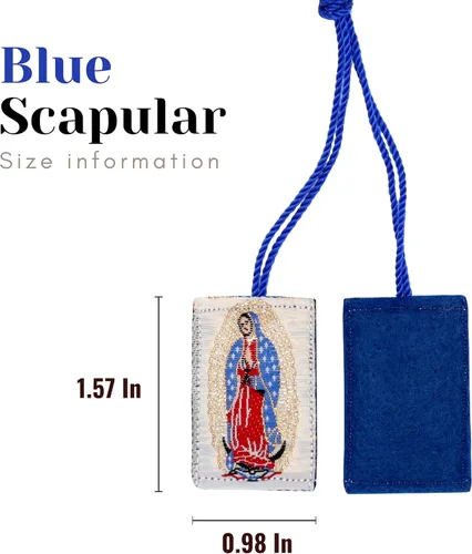 Vista 2 de Collar Escapulario Marrón y Verde Pack de 3 Escapulario Católico Mexicano de Nuestra Señora de Guadalupe