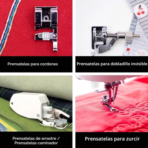 Vista 4 de SINGER - Kit de accesorios de máquina de coser, incluye 9 prensatelas, aguja doble y estuche. Nueve accesorios de costura, máquinas multifunción