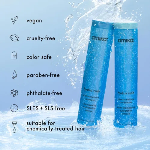 Vista 9 de amika hydro rush intense moisture shampoo with hyaluronic acid