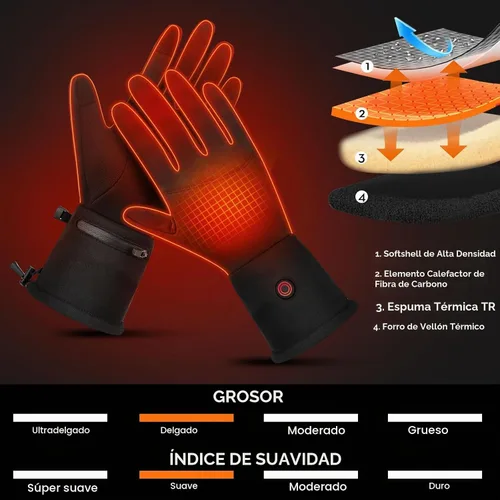 Vista 4 de Heated Gloves Liners for Men Women Rechargeable Electric Gloves