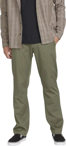 Vista 22 de Volcom Frickin - Pantalón chino elástico moderno para hombre, pantalones de sarga elásticos para uso diario Negro