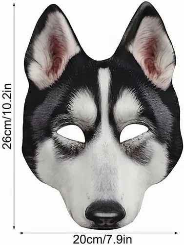 Vista 4 de 1 máscara de perro de Halloween para Pascua, Halloween, Navidad, carnaval, cosplay, accesorios