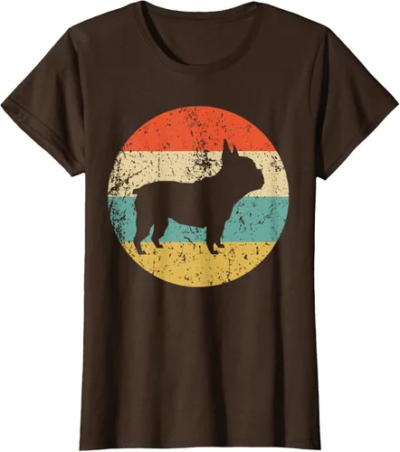 Vista 23 de Camiseta de perro retro de Bulldog Francés Negro