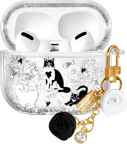 Vista 54 de para Airpods de 2ª/1ª Generación - Estuche Quicksand Liquid Kawaii Lindo Mujer Niña Mujeres Chispeante Brillante Bling Resplandor Adorable Elegante