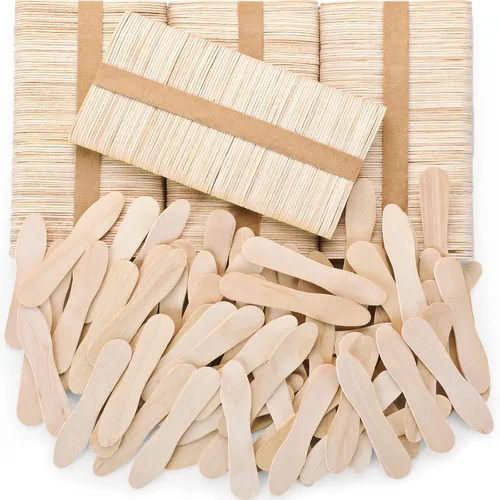 Vista 7 de Nuogo 500 cucharas de muestra de helado de madera a granel, 3 pulgadas