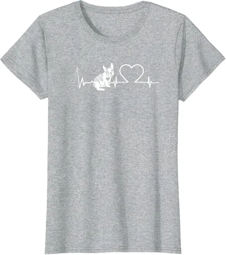 Vista 30 de Heartbeat Bulldog francés Camiseta de propietario de perros Frenchie, Negro