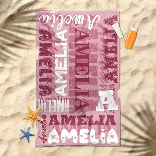 Vista 4 de KSUPER Toallas de playa personalizadas con nombres, toalla de playa personalizada para niños, niñas y niños pequeños, toallas de playa
