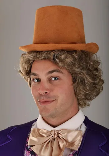 Vista 3 de Disfraz de Willy Wonka para hombre, chaqueta morada, uniforme de fábrica de chocolate y sombrero de copa para cosplay y Halloween